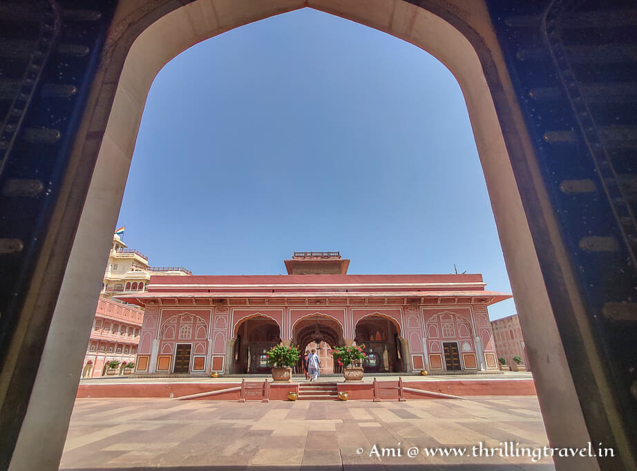 Diwan-i-khas from the Rajendra Pol in City Palace of Jaipur