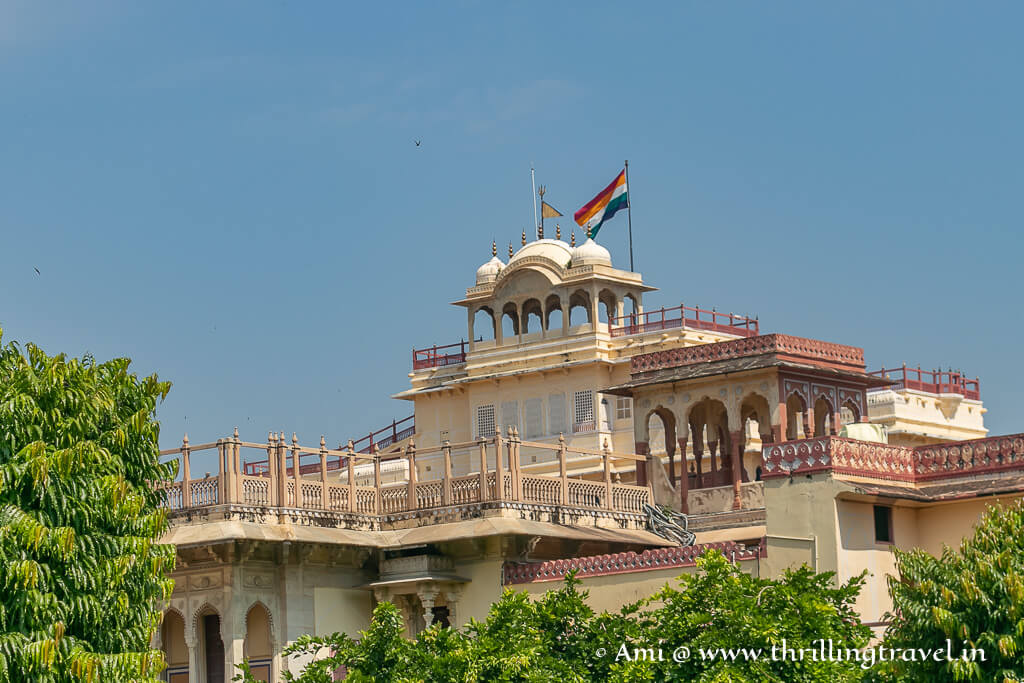 The Royal flags of City Palace in Jaipur