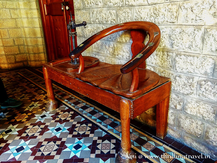 Jockey's chair- a unique exhibit of the Bangalore Palace