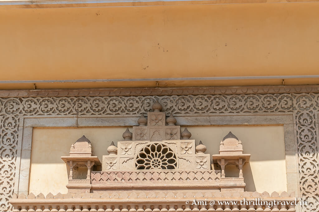 The temple designs on doors of Mubarak Mahal of City Palace Jaipur