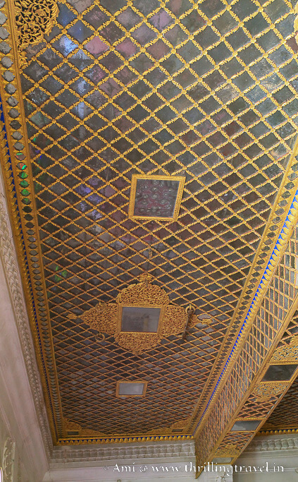 The mirror ceiling of Moti Mahal in Mehrangarh fort Jodhpur