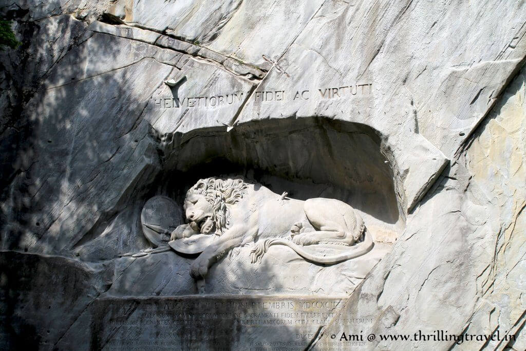 The Lion Monument in Lucerne