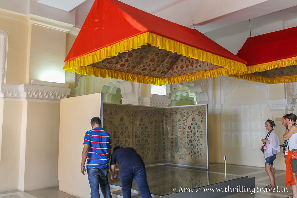 War tents on display inside the Daulat Khana gallery of Mehrangarh fort museum