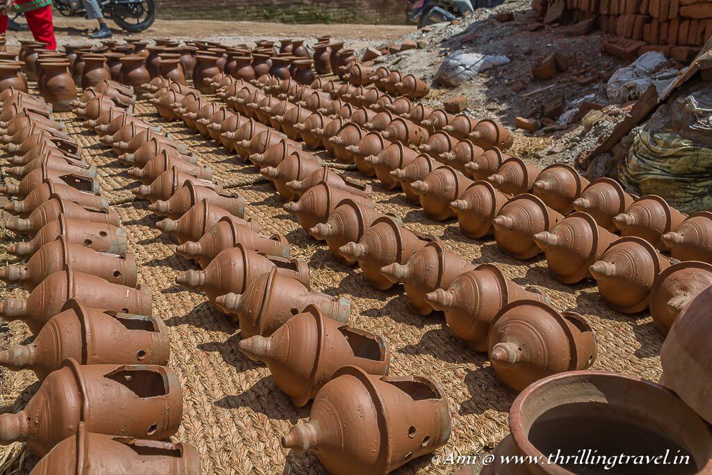 The Open drying area - notice how the sunbaked clay turns to red