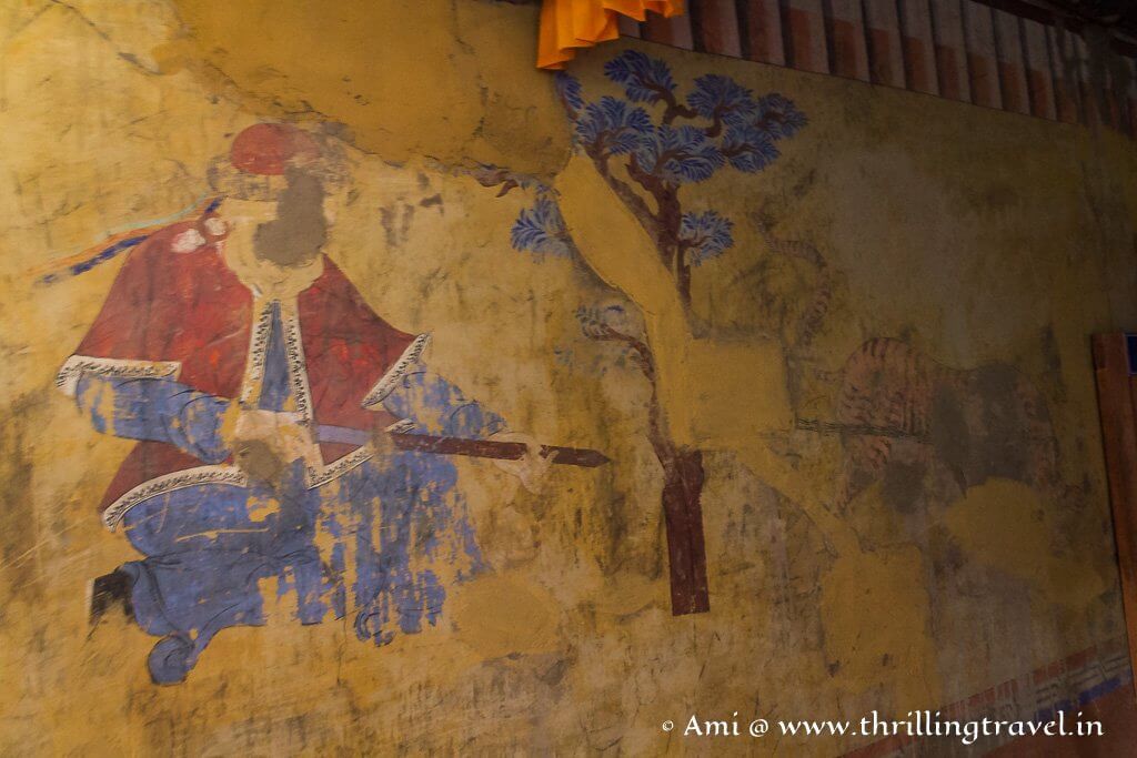 450  year old Murals along the walls of Leh Palace