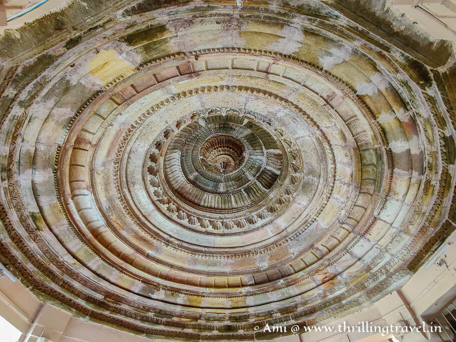 The ceiling of Nageshwar Mahadev temple in Saputara Gujarat