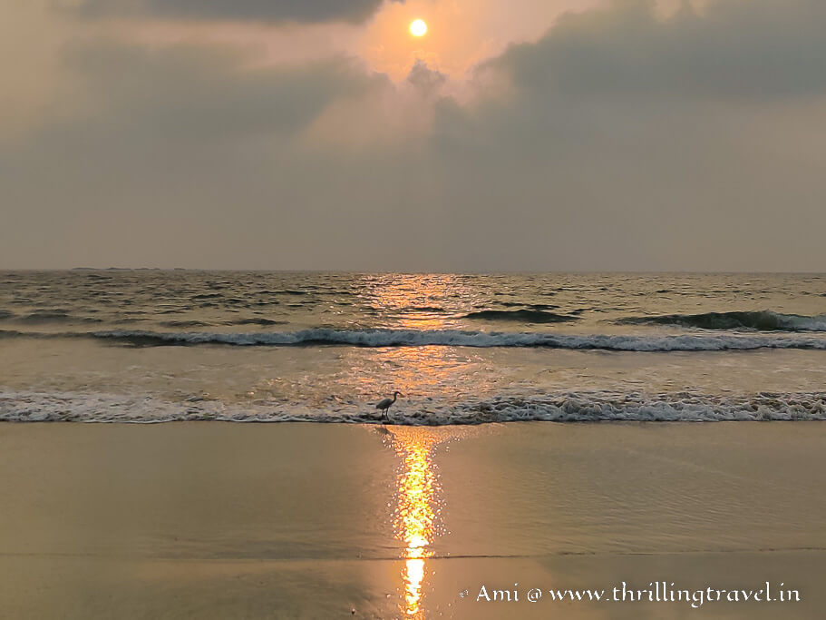Sunset on Malpe beach in Karnataka