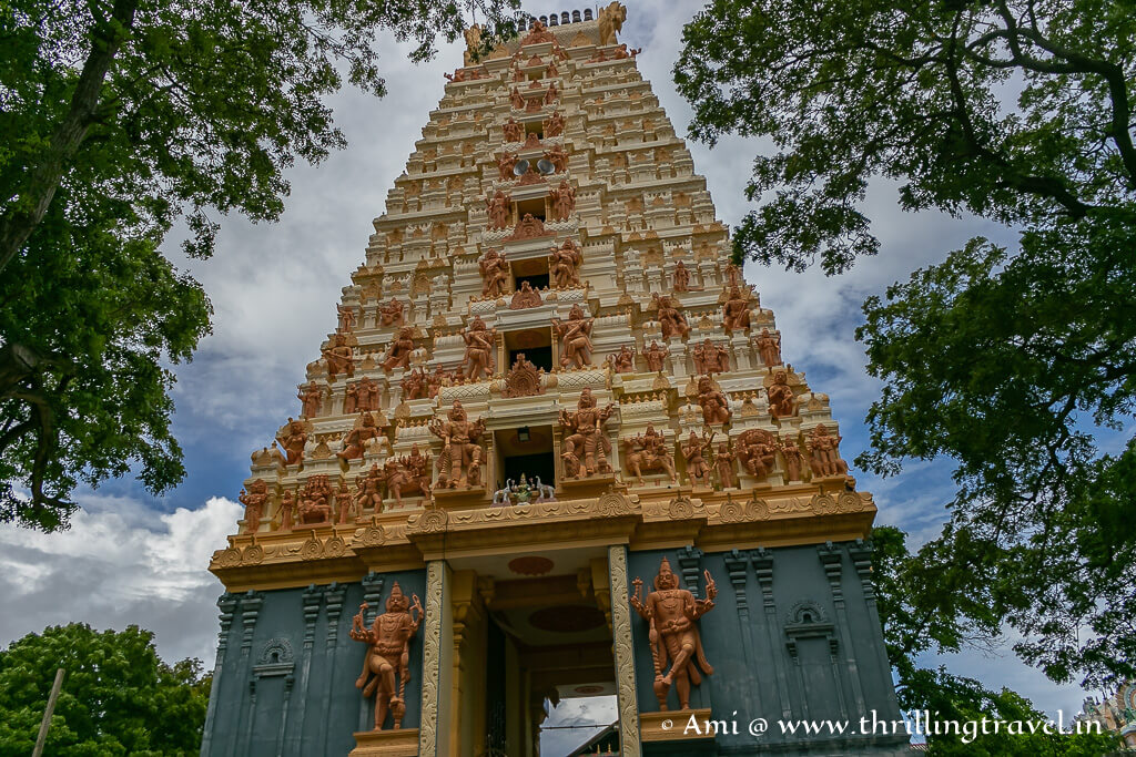 The gopuram of the Keerimalai Naguleswaram Kovil
