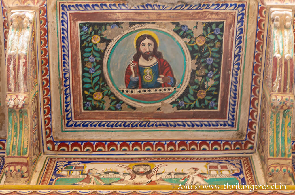Fresco of Lord Jesus on the outer walls of Moraka Haveli 