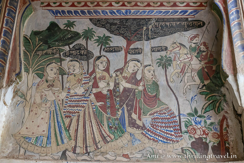 One of the Nawalgarh frescoes found in Bhagton ki choti haveli