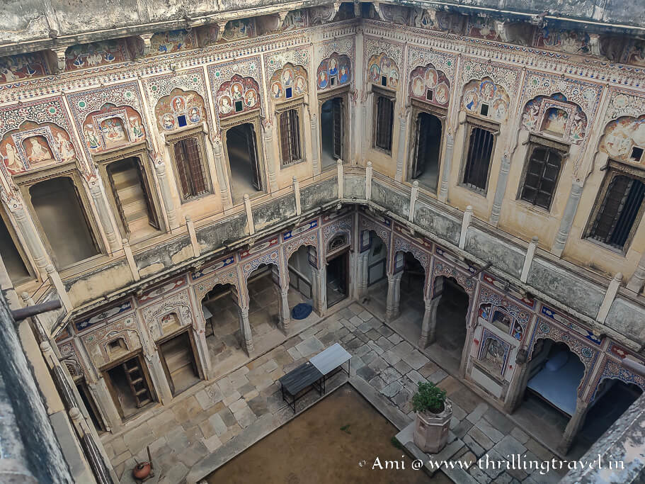 The inner courtyard of Morarka Haveli in Nawalgarh, Shekhawati, Rajasthan