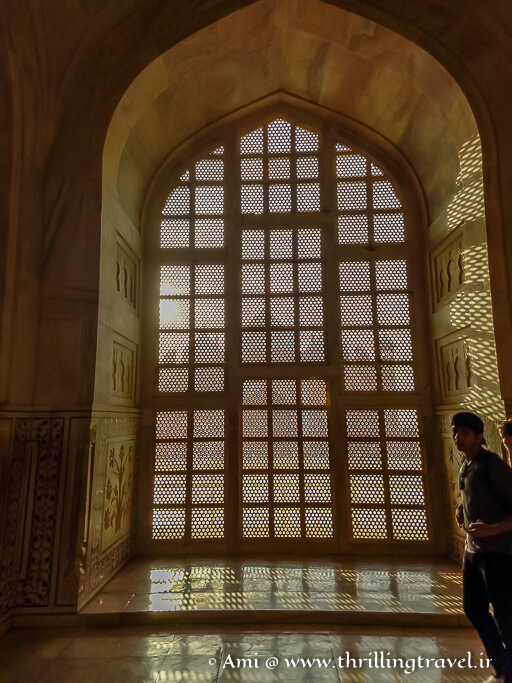My 2018 picture of the play of light inside the Taj Mahal mausoleum