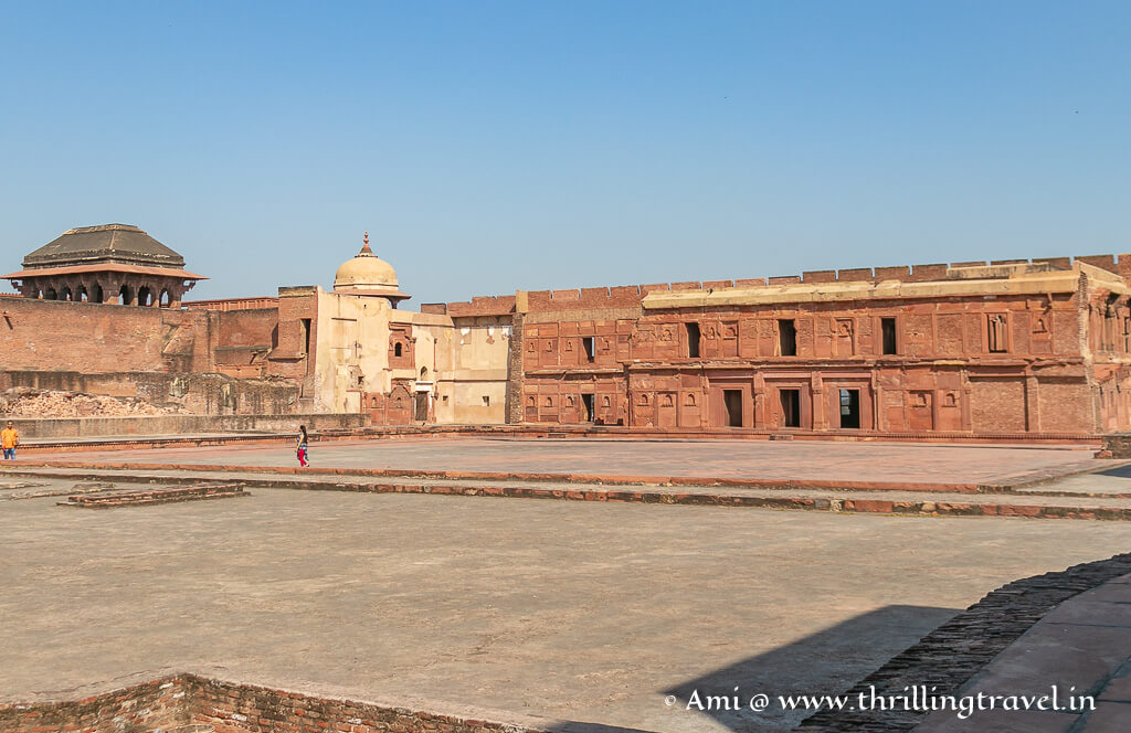 Remains of the palace of Akbar in Agra Fort, India