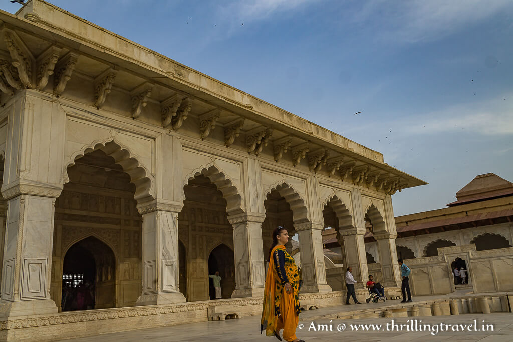 Khas Mahal - one of the palaces of Shah Jahan, made with white marble in Agra Red Fort