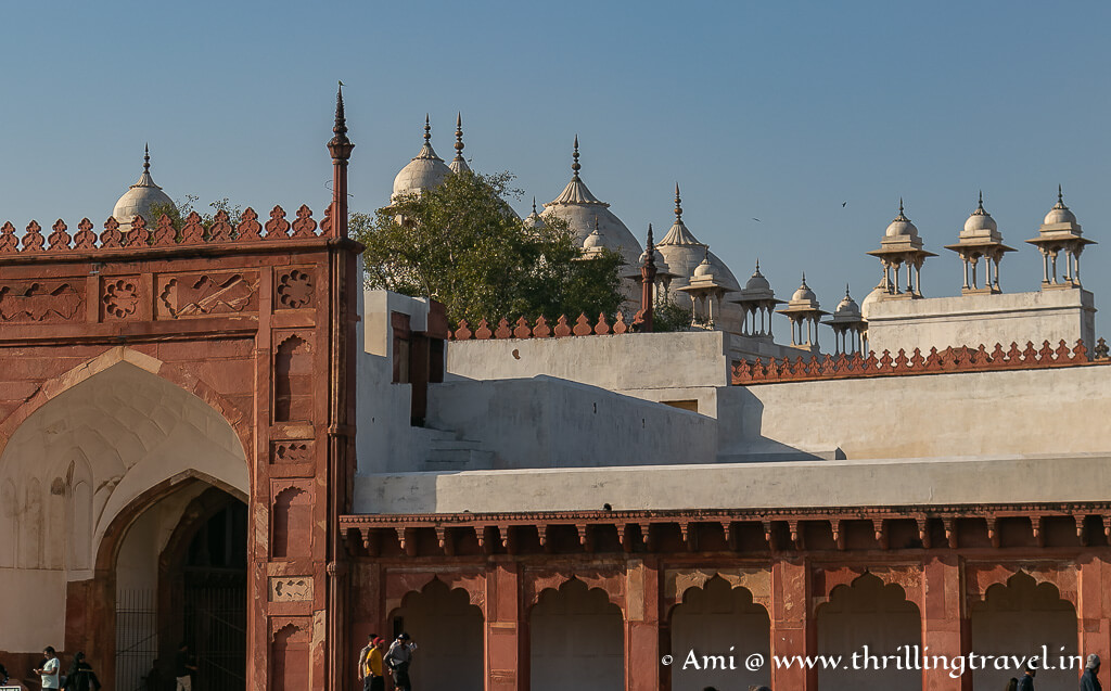 Moti Masjid as seen from Diwan e Aam of Agra Fort