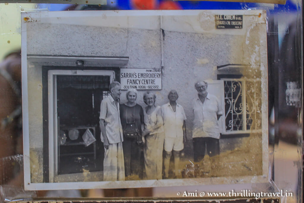 Old times - a picture of Sarah Cohen from her early days in Jew Town, Fort Kochi