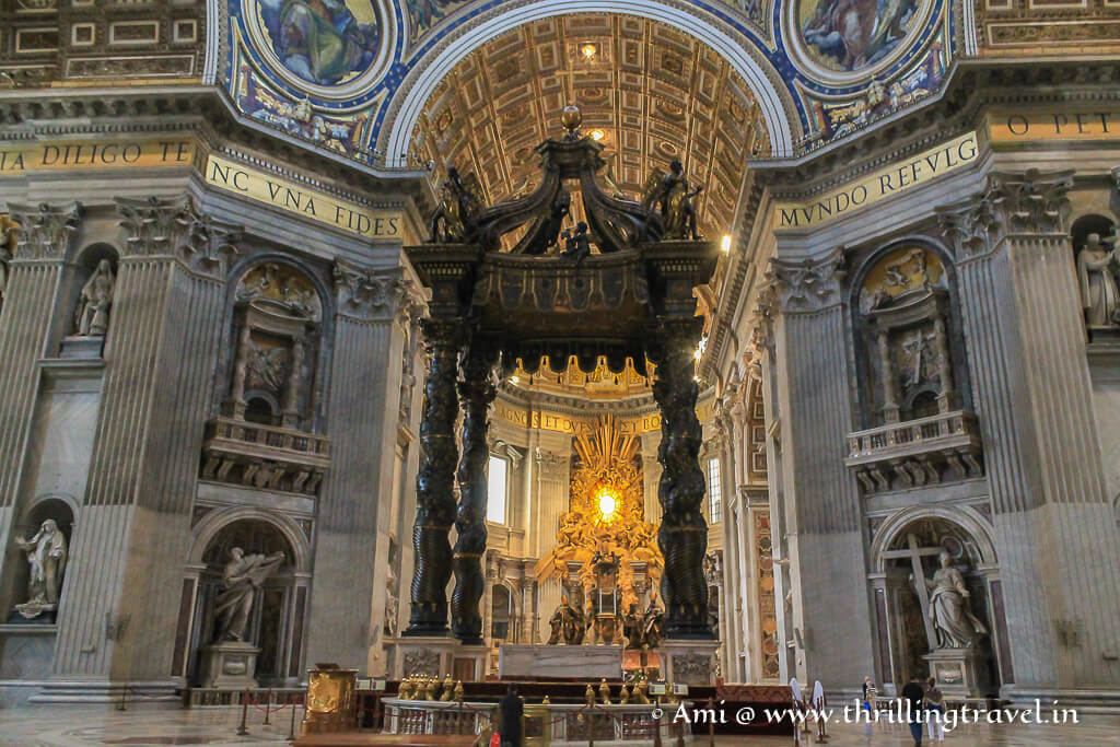 The Baldachin by Bernini - one of the key attractions of St. Peter's Basilica