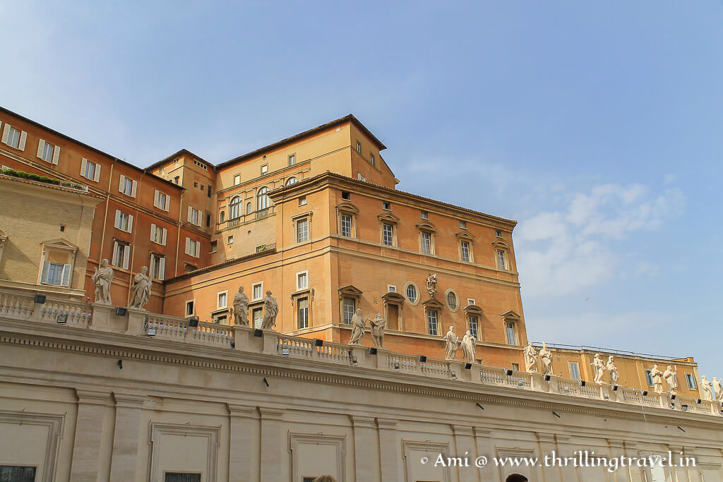 Glimpse of the Papal residences in Vatican City
