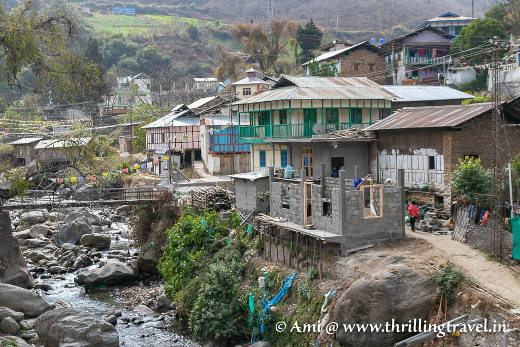 The river stream passing through Dirang Dzong