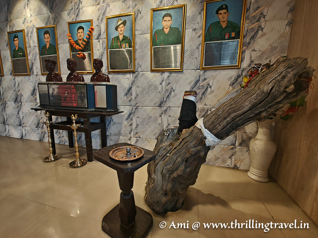 Remains of the tree on which Jaswant Singh Rawat was hung