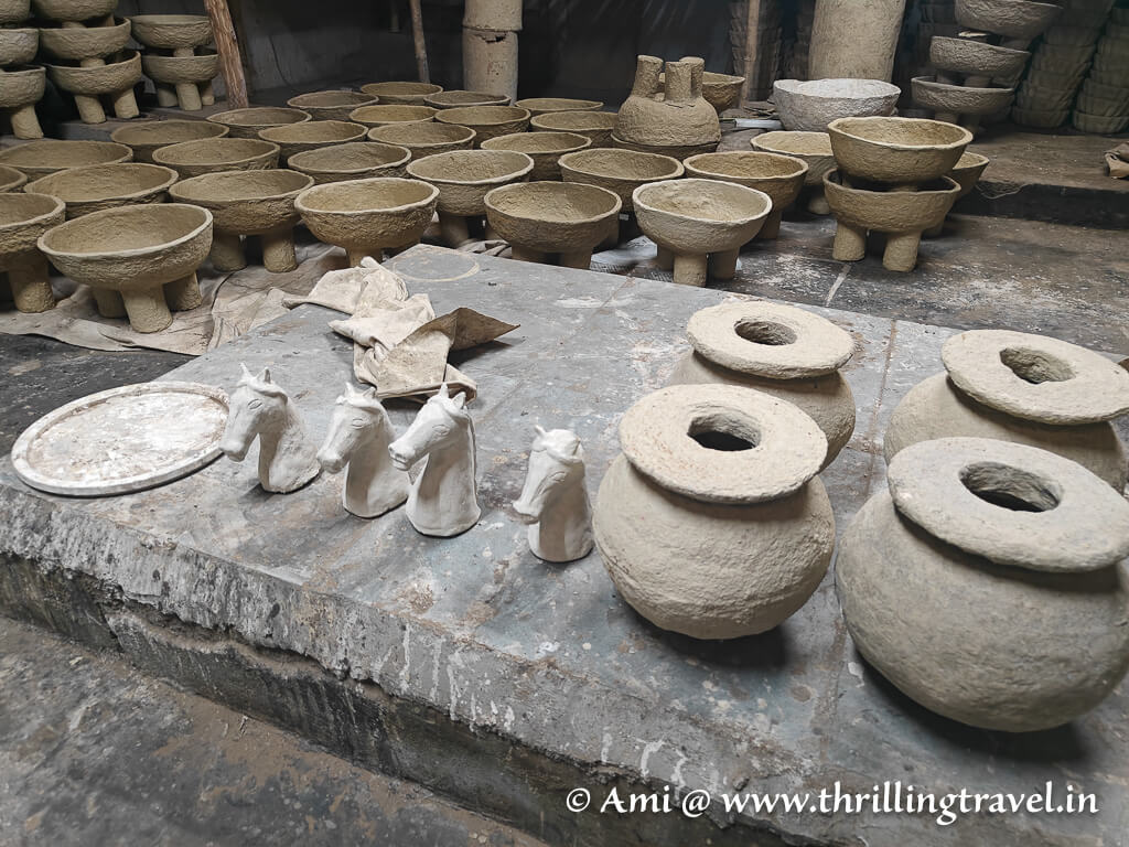 Art that is being exported at the Paper Machier factory near the Jaipur farm stay