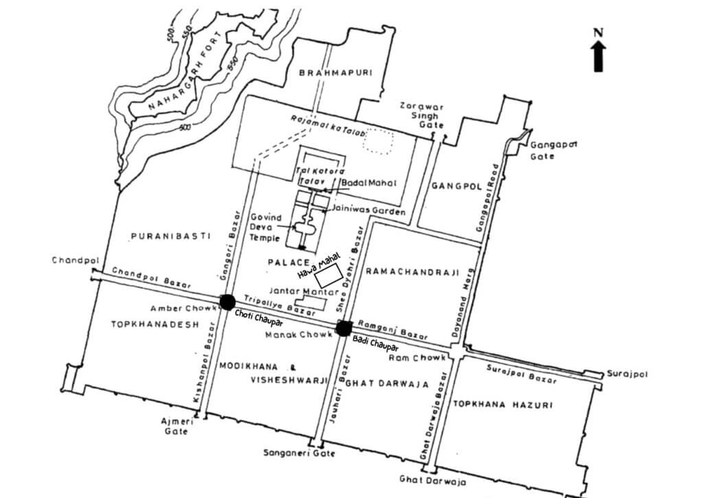 Old Jaipur City Plan - re-created from the UNESCO documents using Canva
