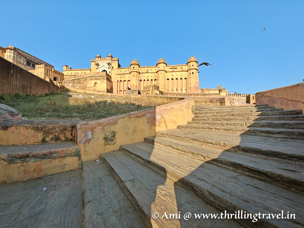 The stairs that lead to Suraj Pol gate -one of the ways to get inside Amer Fort, Jaipur