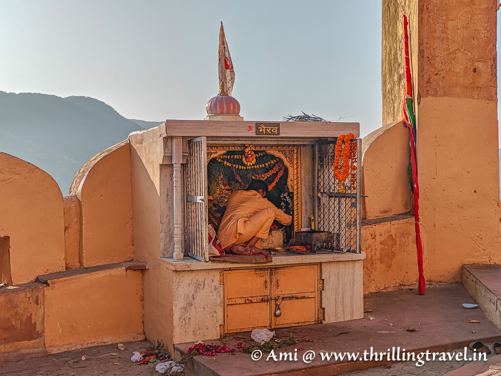 Lord Bhairav's shrine near a smaller gate of Jaipur Amer Fort