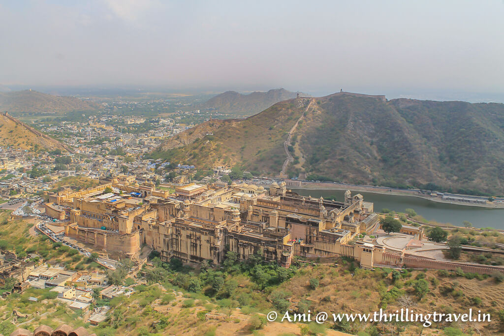 Amer Fort nestled in the Aravalli hills - as seen as Jaigarh Fort in Jaipur