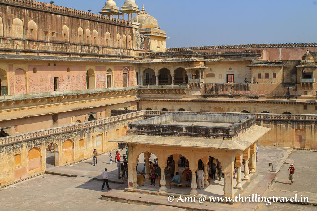 The baradari and Man Singh's palace behind it  - Amer Fort, Jaipur