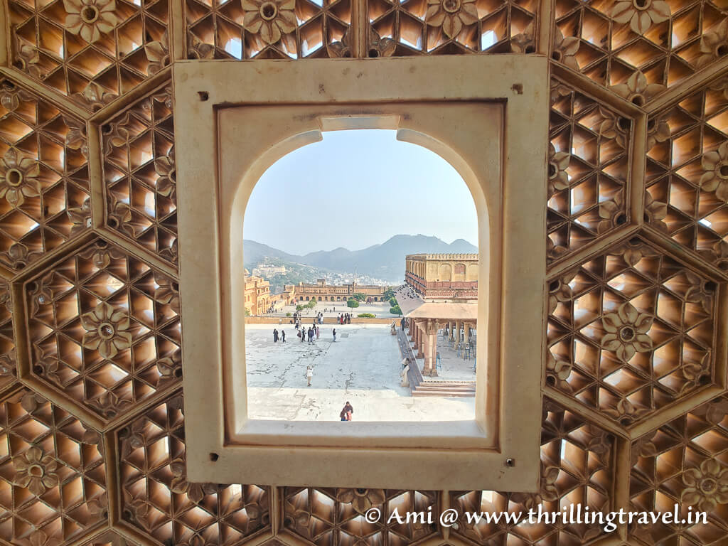 The view from Suhag Mandir above Ganesh Pol gate of Amber Palace