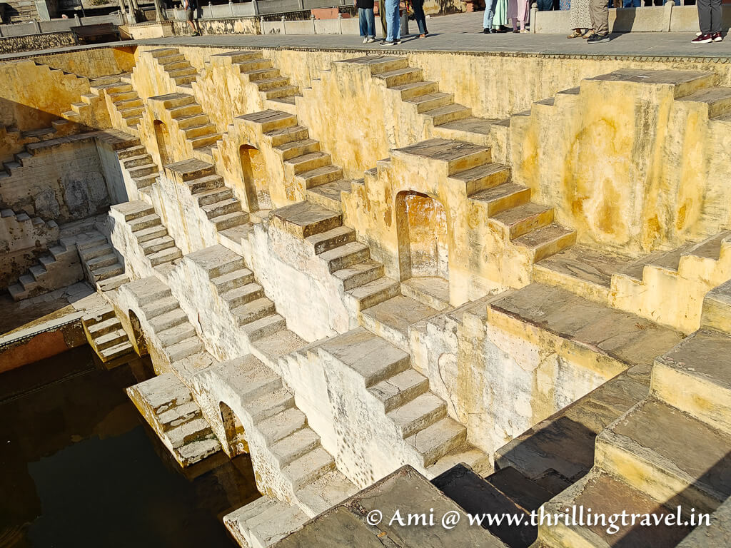 The zig zag geometric puzzle at Panna Meena ka kund - the start point of our walking tour of Amer town