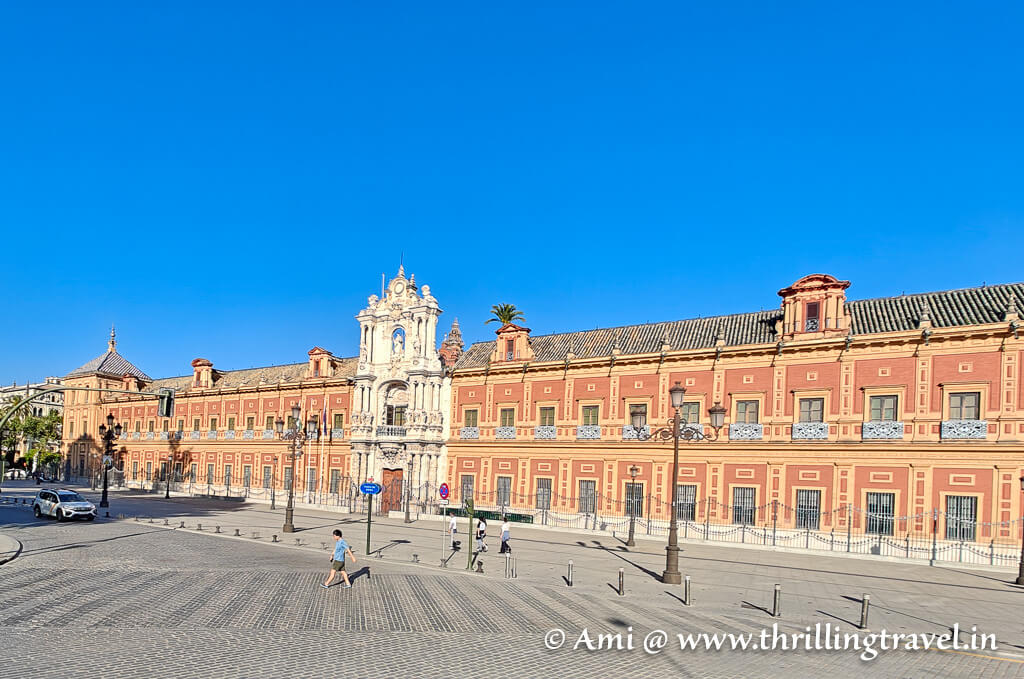 Palacio de San Telmo as seen while traveling on the Ho-Ho Bus in Seville