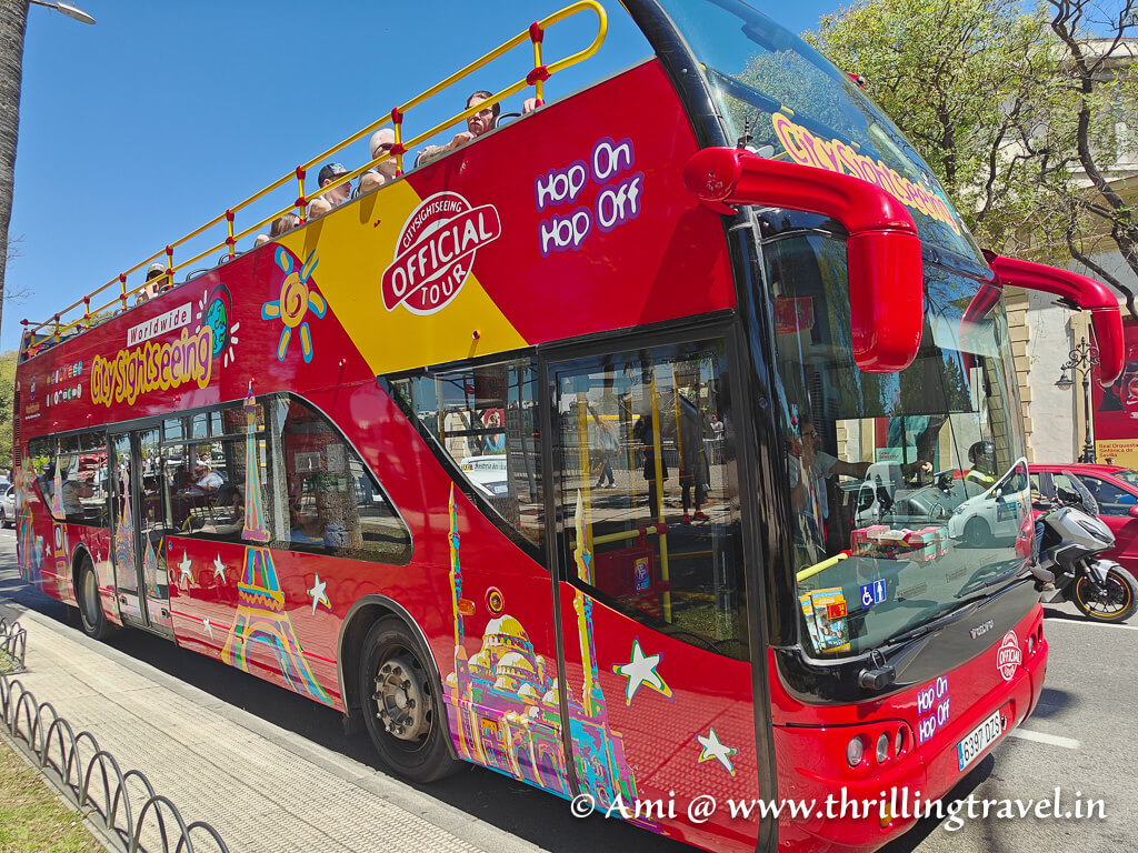 The Ho-Ho Bus is a great way to cover various areas while covering Seville in 48 hrs