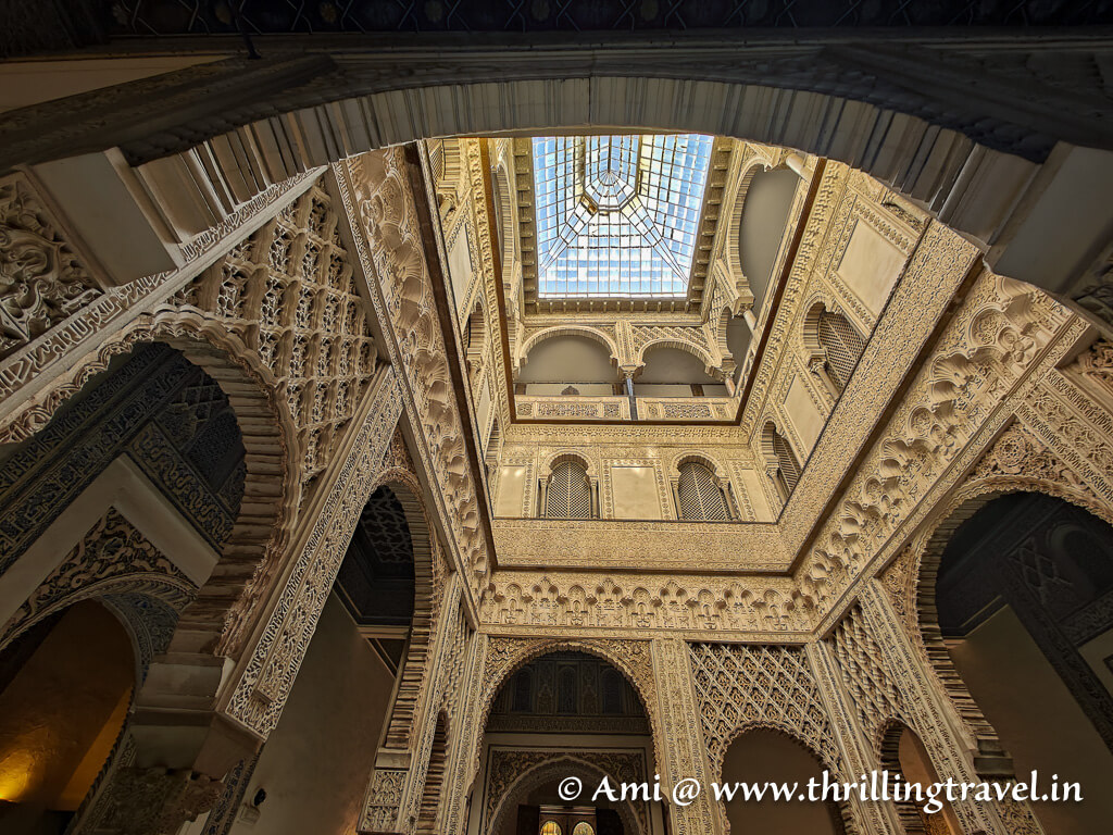 A glimpse of the rich interiors of the Royal Alcazar of Seville