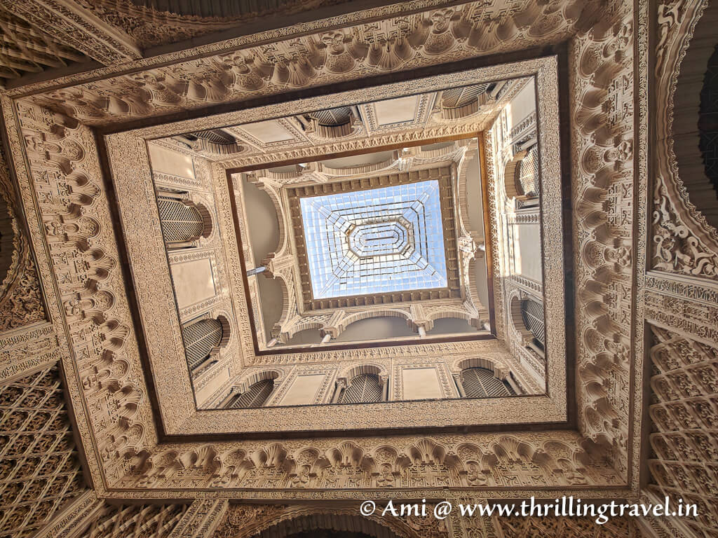 The glass ceiling of the Patio de las Muñecas inside Real Alcázar, Sevilla