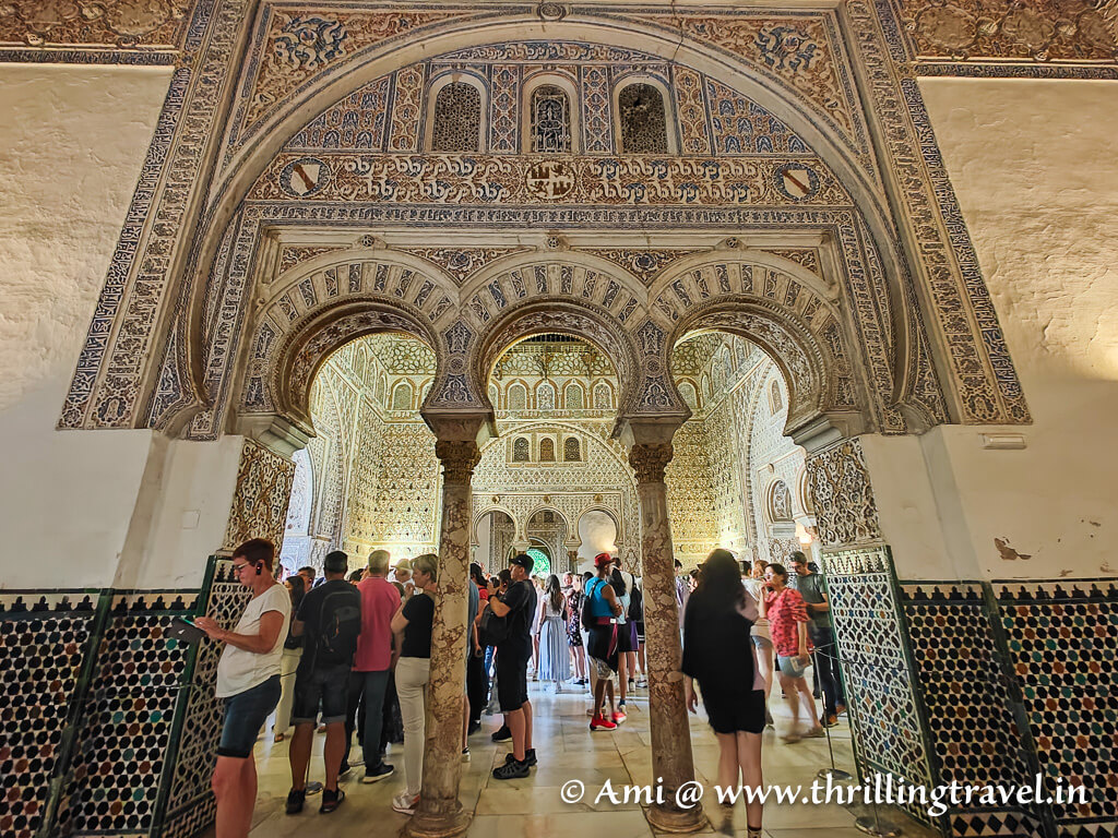 Arco de los Pavones that leads to the Hall of Ambassadors in Royal Alcazar, Seville