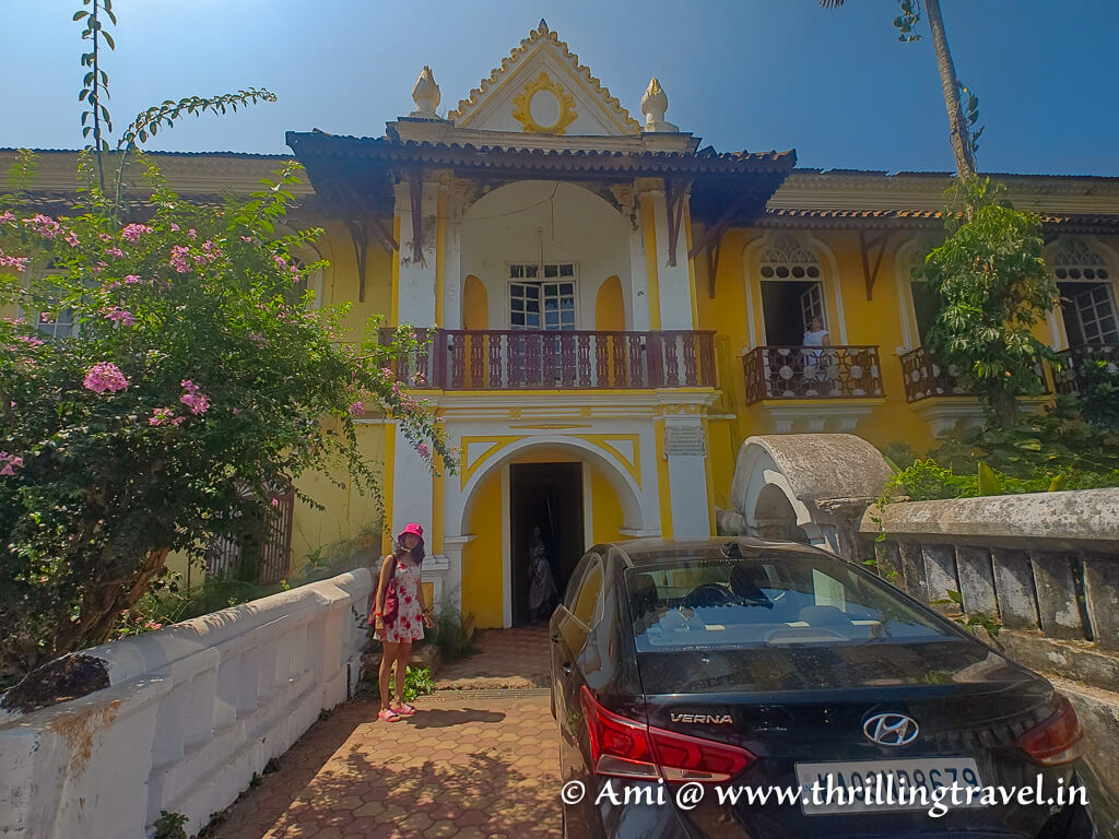 The main entrance with the left and right wings of Braganza house Goa