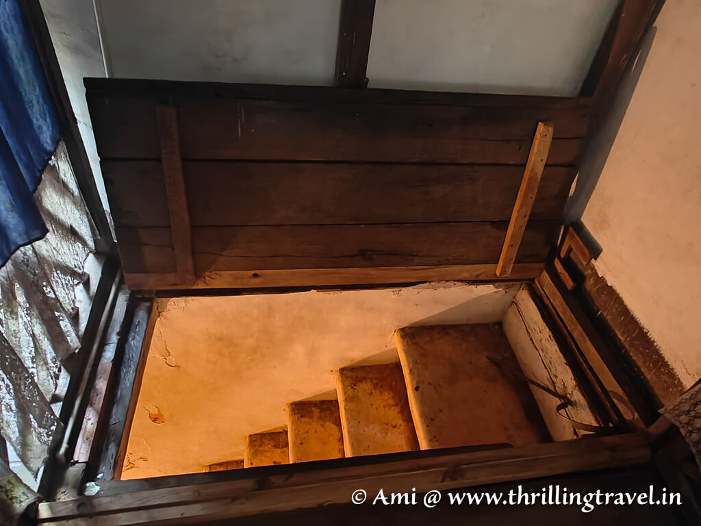 The secret tunnel entrance at Fernandes House, Goa