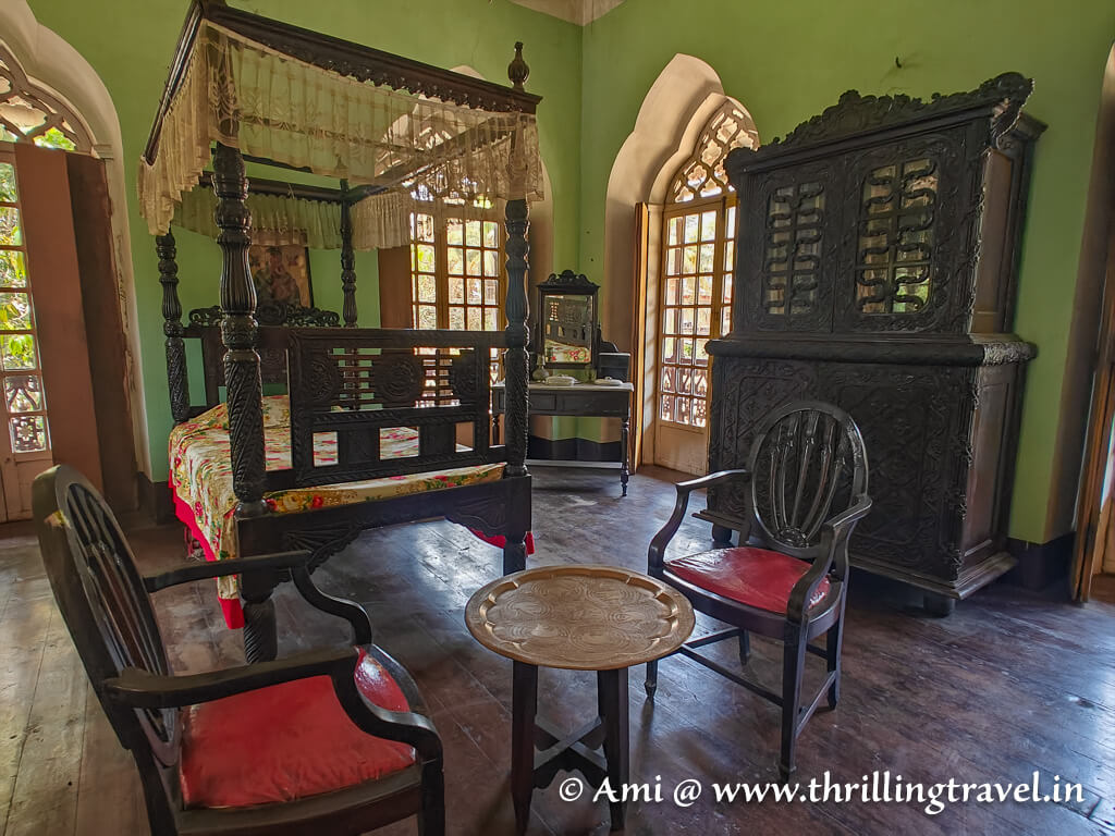 The guest bedroom of Fernandes house in Goa